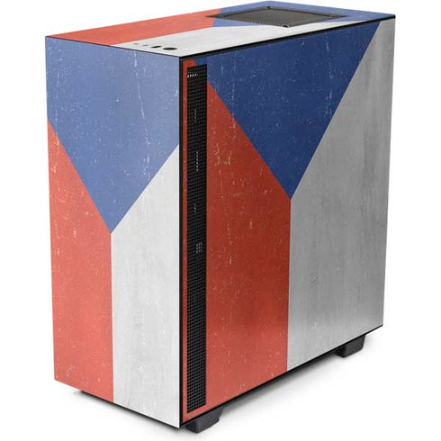 Czech Republic Flag Distressed NZXT H510 Compact ATX Mid-Tower Case Skin