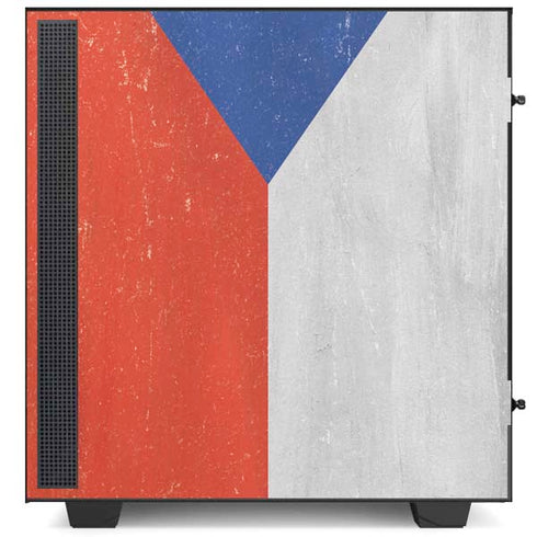 Czech Republic Flag Distressed NZXT H510 Compact ATX Mid-Tower Case Skin