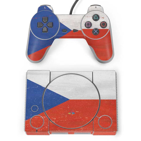 Czech Republic Flag Distressed PlayStation Classic Bundle Skin