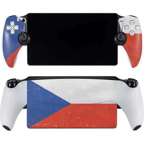 Czech Republic Flag Distressed PlayStation Portal Remote Player Skin