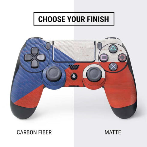 Czech Republic Flag Distressed PS4 Controller Skin