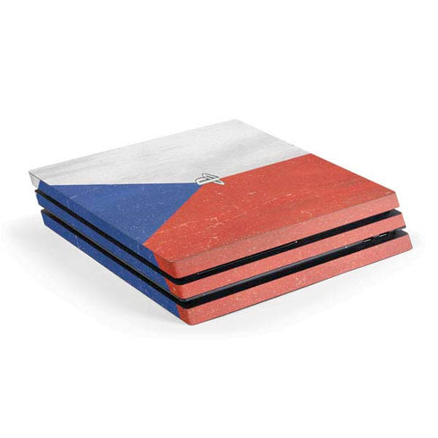 Czech Republic Flag Distressed PS4 Pro Console Skin