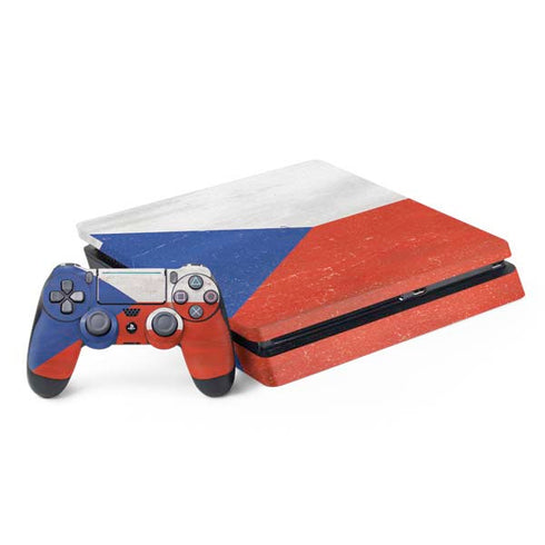 Czech Republic Flag Distressed PS4 Slim Bundle Skin