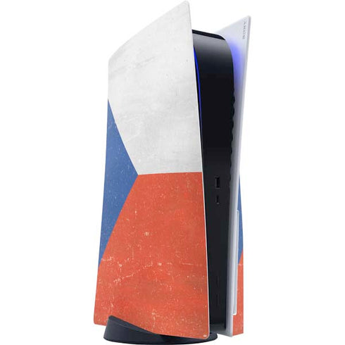 Czech Republic Flag Distressed PS5 Console Skin