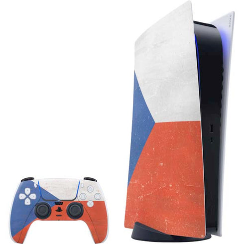Czech Republic Flag Distressed PS5 Digital Edition Bundle Skin