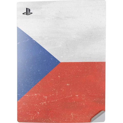 Czech Republic Flag Distressed PS5 Digital Edition Console Skin