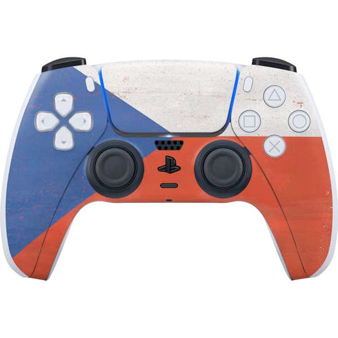 Czech Republic Flag Distressed PS5 Controller Skin