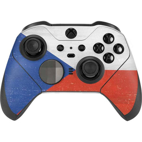 Czech Republic Flag Distressed Xbox Elite Wireless Controller Series 2 Skin