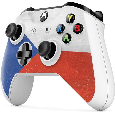 Czech Republic Flag Distressed Xbox One S All-Digital Edition Bundle Skin