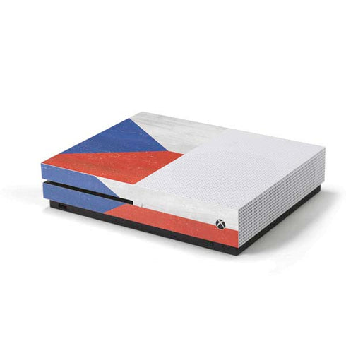 Czech Republic Flag Distressed Xbox One S Console Skin