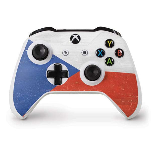 Czech Republic Flag Distressed Xbox One S Controller Skin