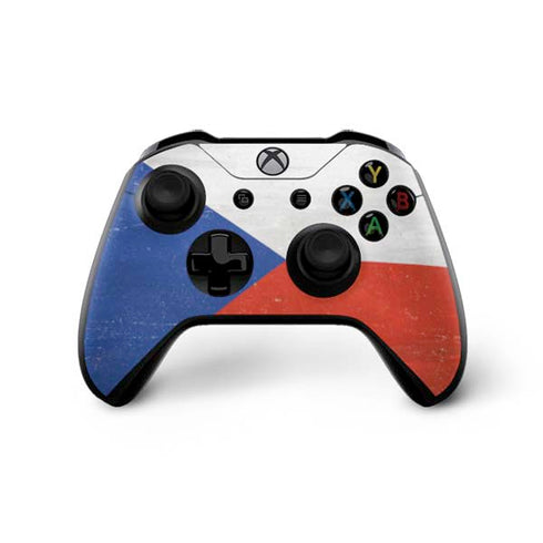 Czech Republic Flag Distressed Xbox One X Controller Skin