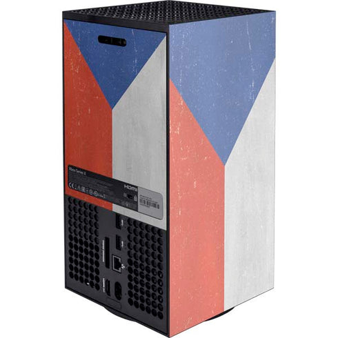 Czech Republic Flag Distressed Xbox Series X Console Skin