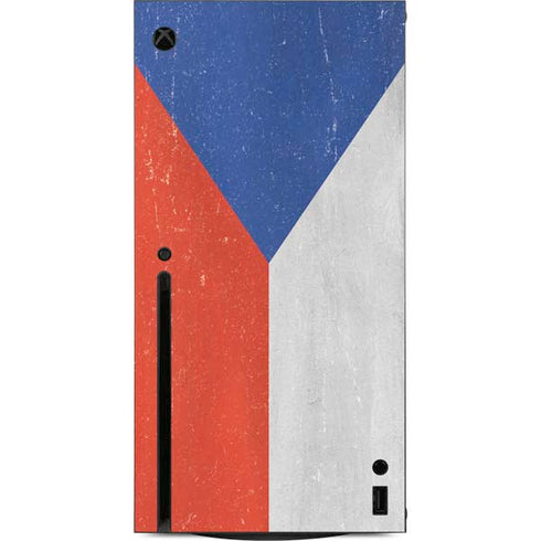 Czech Republic Flag Distressed Xbox Series X Console Skin