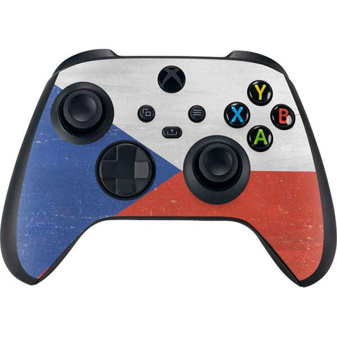 Czech Republic Flag Distressed Xbox Series X Controller Skin