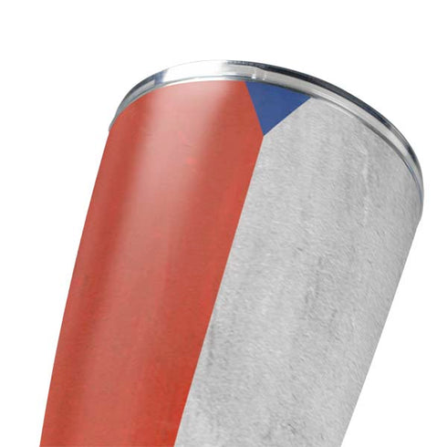 Czech Republic Flag Distressed Yeti 20oz Tumbler Skin