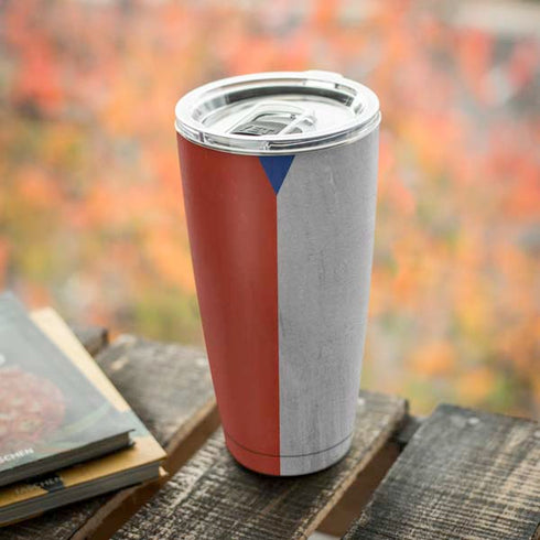 Czech Republic Flag Distressed Yeti 20oz Tumbler Skin