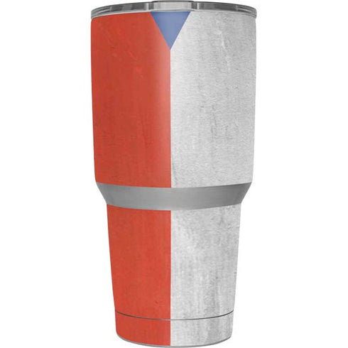 Czech Republic Flag Distressed Yeti 30oz Rambler Tumbler Skin