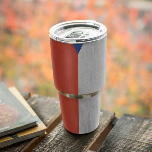 Czech Republic Flag Distressed Yeti 30oz Rambler Tumbler Skin