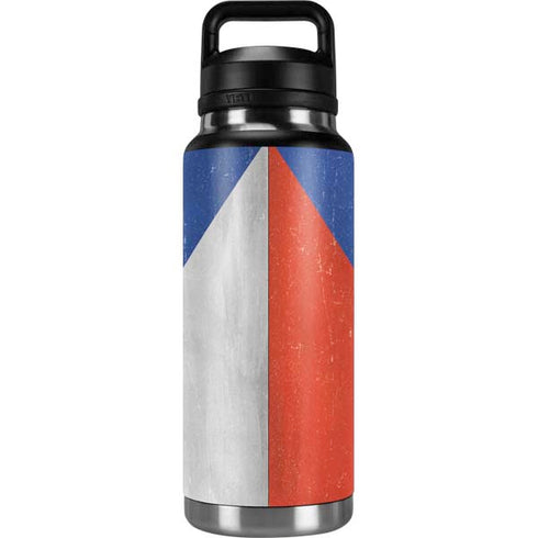 Czech Republic Flag Distressed YETI Rambler 36oz Bottle Skin