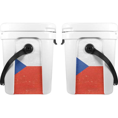 Czech Republic Flag Distressed YETI Roadie 24 Hard Cooler Skin