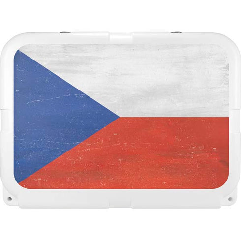 Czech Republic Flag Distressed YETI Tundra 35 Hard Cooler Skin