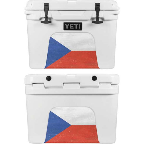 Czech Republic Flag Distressed YETI Tundra 35 Hard Cooler Skin
