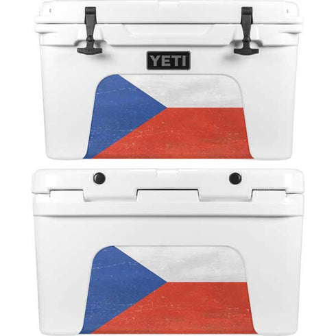 Czech Republic Flag Distressed YETI Tundra 45 Hard Cooler Skin