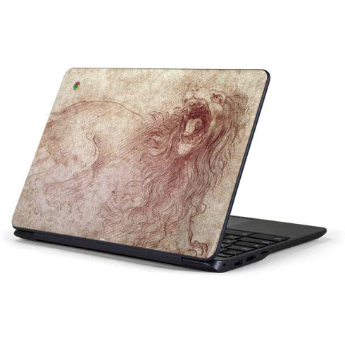 Leonardo da Vinci Sketch of a roaring lion Samsung Chromebook Skin