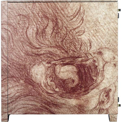 Leonardo da Vinci Sketch of a roaring lion Corsair 4000D Tempered Glass Mid-Tower ATX Case Skin