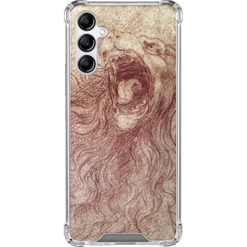 Leonardo da Vinci Sketch of a roaring lion Galaxy A14 5G Clear Case