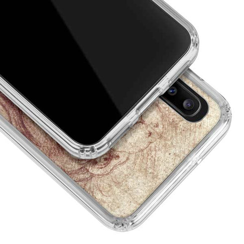 Leonardo da Vinci Sketch of a roaring lion Galaxy A30 Clear Case