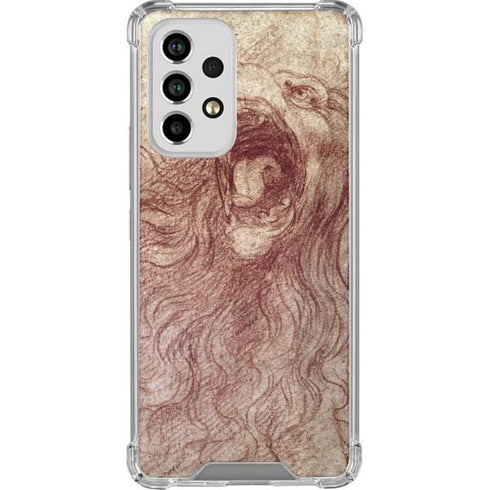 Leonardo da Vinci Sketch of a roaring lion Galaxy A53 5G Clear Case
