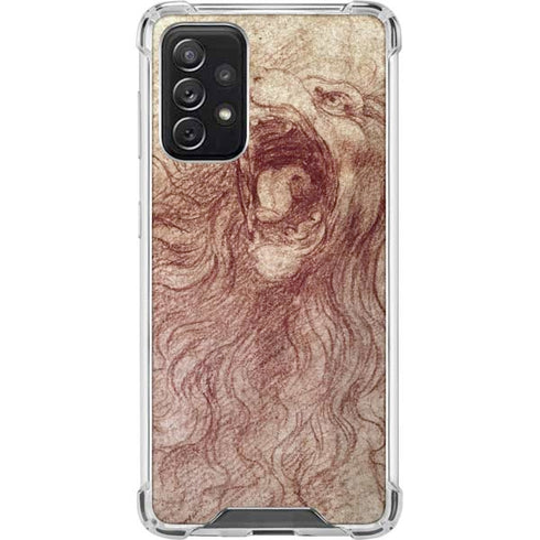 Leonardo da Vinci Sketch of a roaring lion Galaxy A72 5G Clear Case