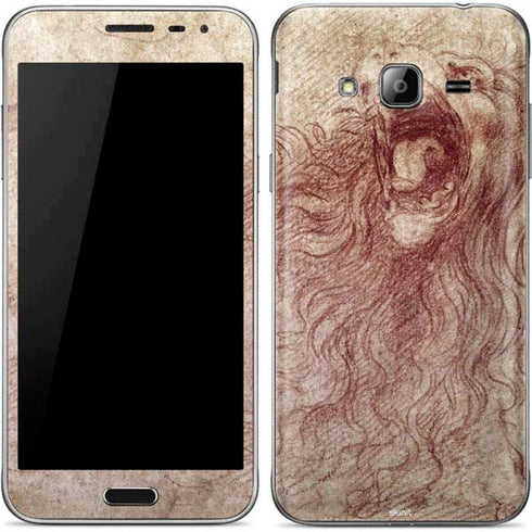 Leonardo da Vinci Sketch of a roaring lion Galaxy J3 Skin