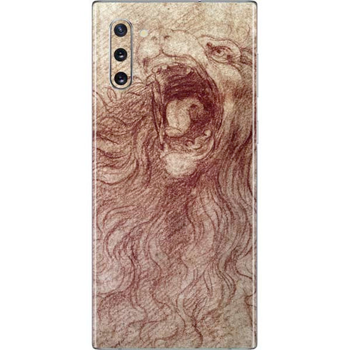 Leonardo da Vinci Sketch of a roaring lion Galaxy Note 10 Skin
