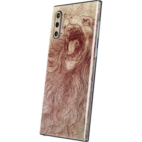 Leonardo da Vinci Sketch of a roaring lion Galaxy Note 10 Skin
