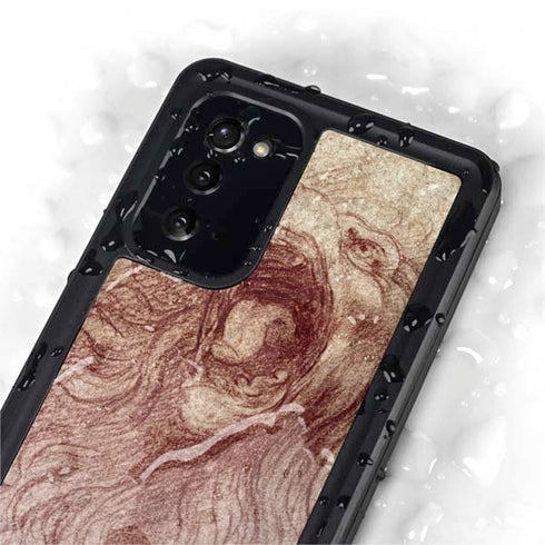 Leonardo da Vinci Sketch of a roaring lion Galaxy Note20 5G Waterproof Case