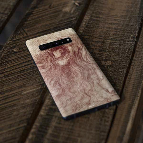 Leonardo da Vinci Sketch of a roaring lion Galaxy S10 Plus Skin