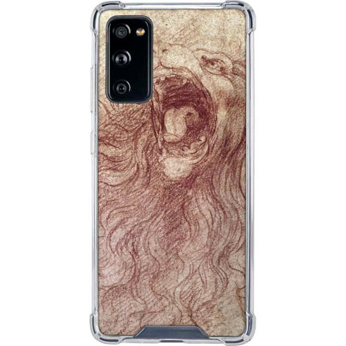 Leonardo da Vinci Sketch of a roaring lion Galaxy S20 FE Clear Case