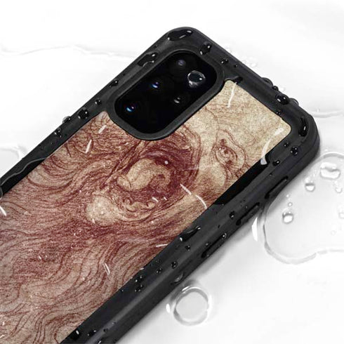 Leonardo da Vinci Sketch of a roaring lion Galaxy S20 Plus Waterproof Case