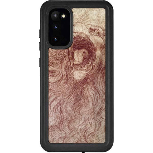 Leonardo da Vinci Sketch of a roaring lion Galaxy S20 Waterproof Case