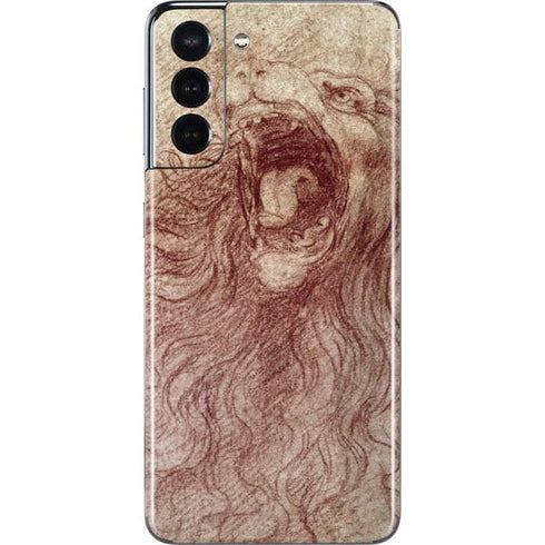 Leonardo da Vinci Sketch of a roaring lion Galaxy S21 5G Skin