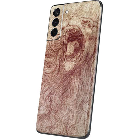 Leonardo da Vinci Sketch of a roaring lion Galaxy S21 5G Skin