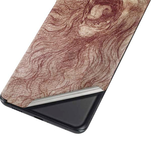 Leonardo da Vinci Sketch of a roaring lion Galaxy S21 5G Skin