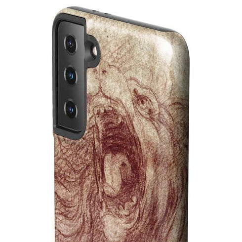 Leonardo da Vinci Sketch of a roaring lion Galaxy S21 FE Pro Case