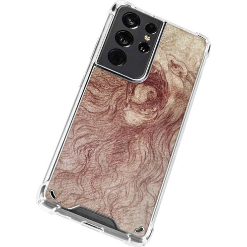 Leonardo da Vinci Sketch of a roaring lion Galaxy S21 Ultra 5G Clear Case
