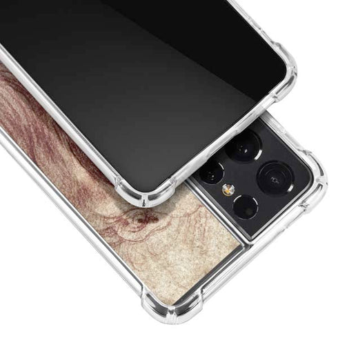 Leonardo da Vinci Sketch of a roaring lion Galaxy S21 Ultra 5G Clear Case