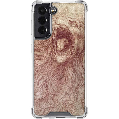 Leonardo da Vinci Sketch of a roaring lion Galaxy S22 Clear Case