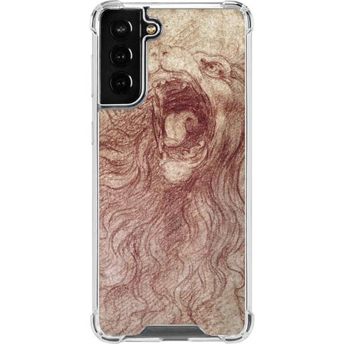 Leonardo da Vinci Sketch of a roaring lion Galaxy S22 Plus Clear Case